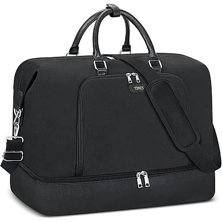 TIBES Travel Weekender Bag w/ Shoe Compartment