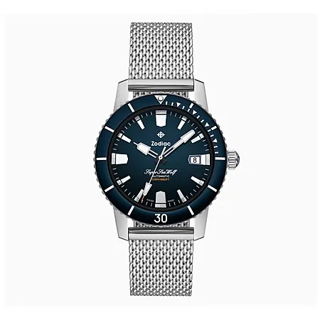 40mm Zodiac Super Sea Wolf Compression Diver Black Dial Automatic Watch