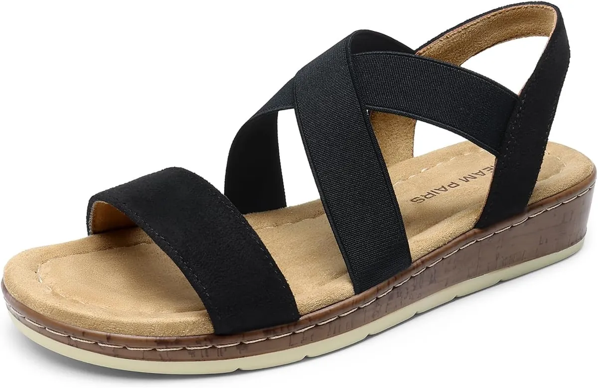 Dream Pairs Women’s Ankle Strap Low Wedge Sandals