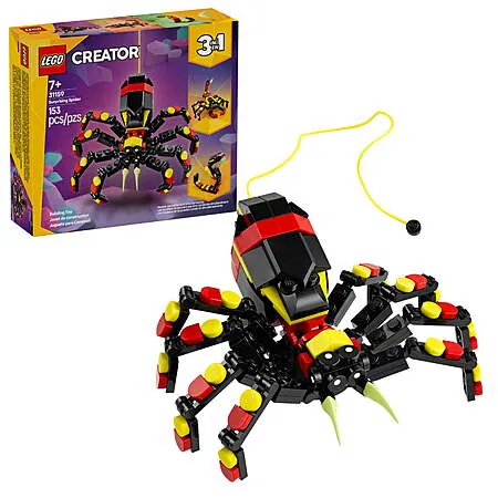 153-pc LEGO Creator 3 in 1 Wild Animals Surprising Spider Toy (31159)