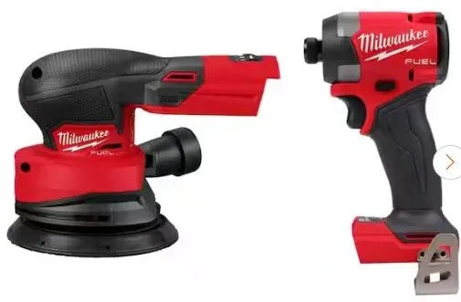 Milwaukee M18 18V Lith-Ion Brushless Cordless FUEL 5 in. Random Orbit Sander w/ 1/4 in. Impact Driver