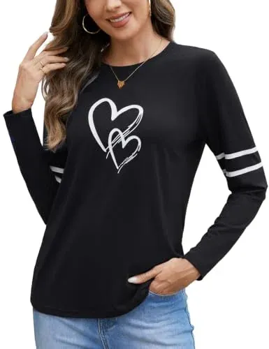 Quenteen Long Sleeve Heart Graphic Shirt