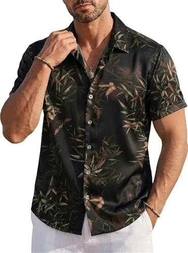 Men's Short Sleeve Tropical Hawaiian Shirt