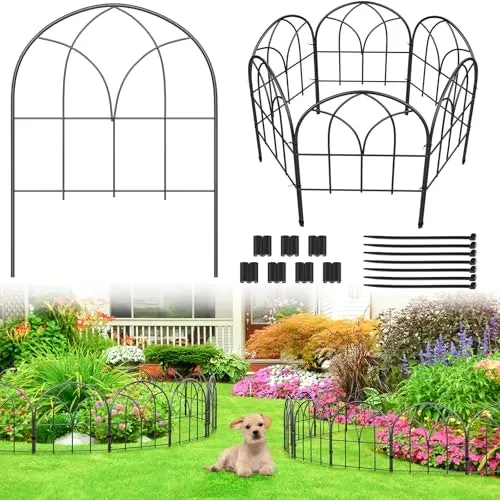 Youpehom 16.54" x 6.3-Foot Arched Garden Fence 6-Pack
