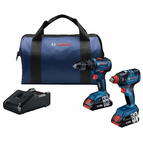 Bosch GXL18V-233B25 18V 2-Tool Combo Kit with 4 Ah Batteries