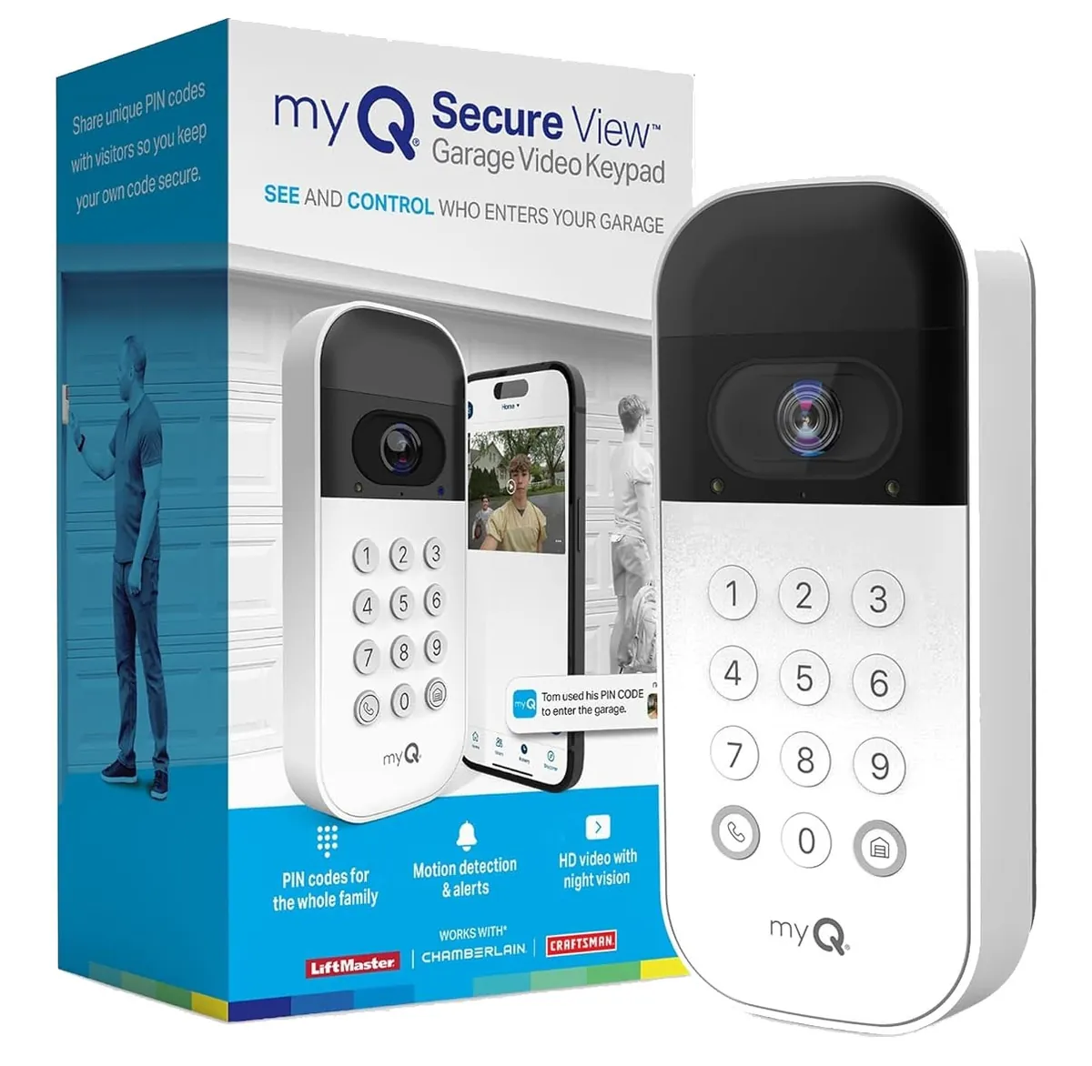 myQ Smart Garage Door Video Keypad with Camera