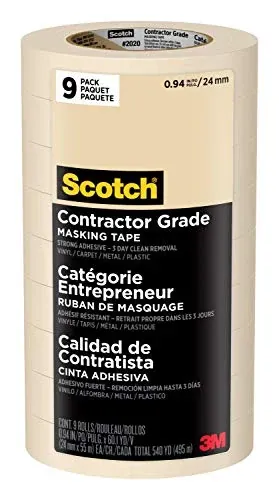 Scotch Contractor Grade Masking Tape 9-Pack (0.94" x 60.1 Yards)