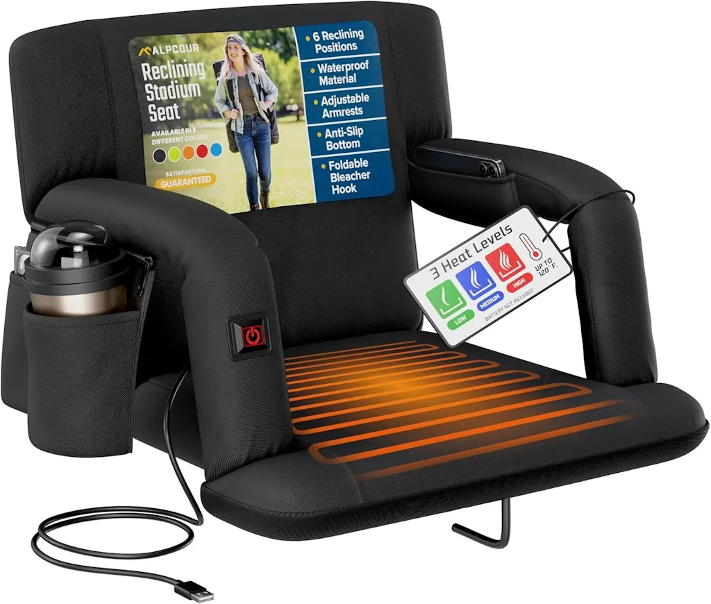 Alpcour Heated Reclining Stadium Seat for 21"