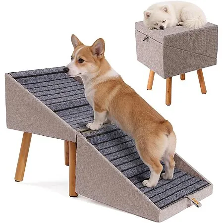 Ziluce Foldable Pet Stairs Dog Ramp (Light Brown): 21" $65, 17"