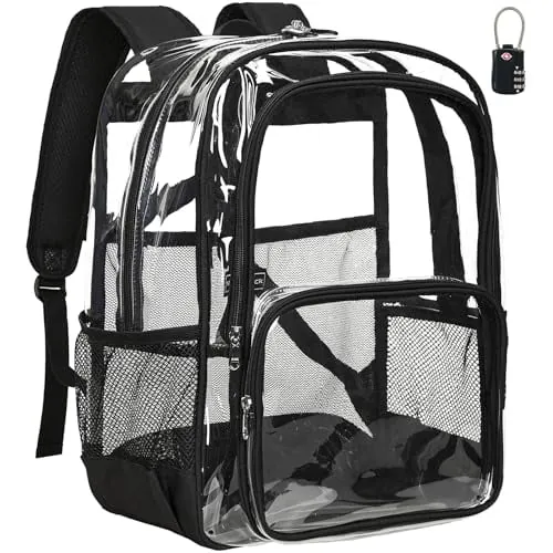 Vorspack Heavy-Duty Clear Backpack with a TSA Lock