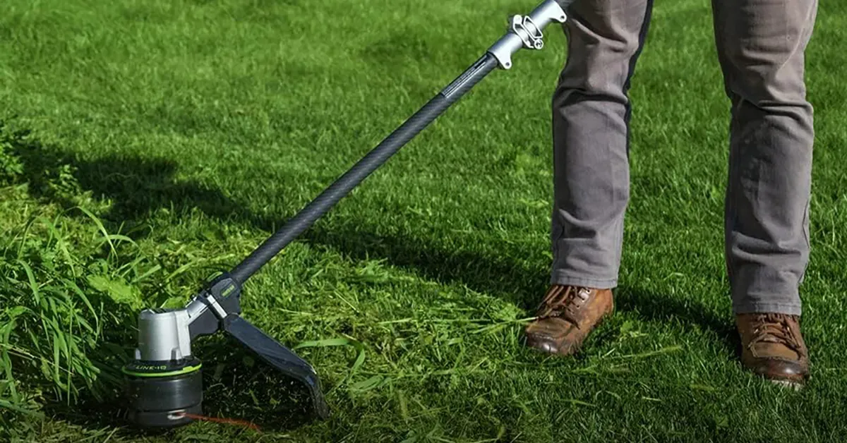 EGO’s premium 16-inch carbon fiber POWERLOAD + Line IQ cordless electric string trimmer is at a