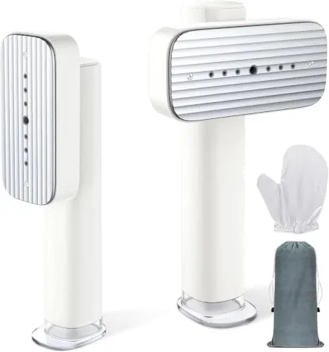 Nesmar G5 1200W 2-in-1 Handheld Garment Steamer & Iron with Rotating Head (Pearl White)