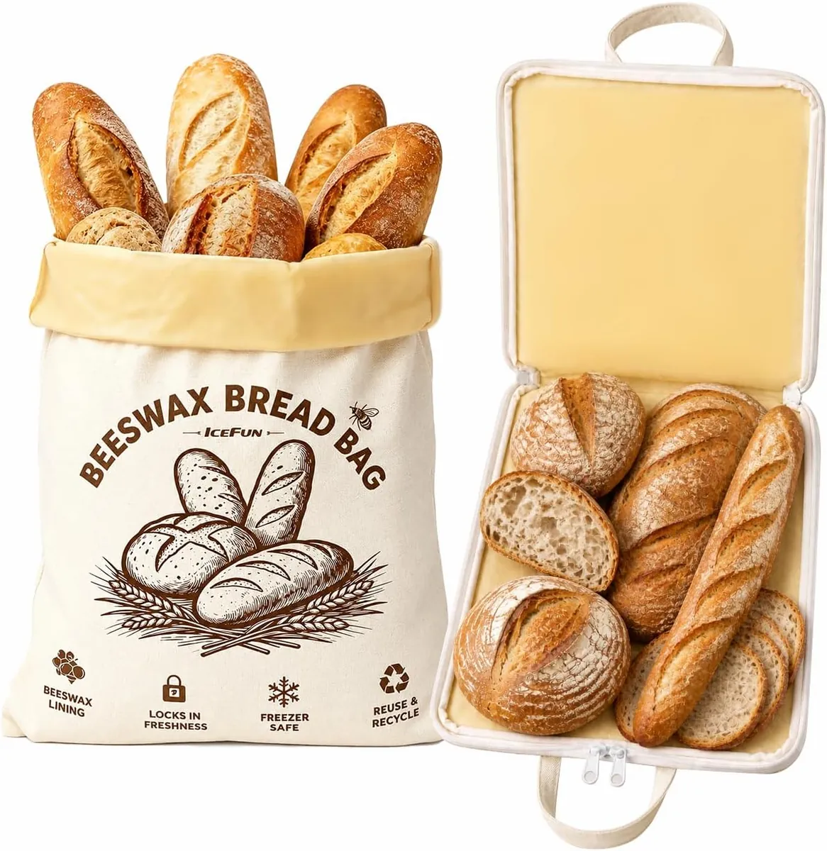 Beeswax Bread Bags 2 Pack