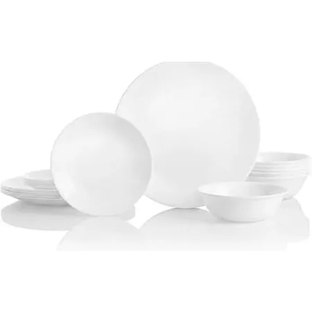 Corelle Vitrelle 18-Pc Service for 6 Dinnerware Set (Winter Frost White)