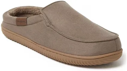 Dearfoams Cozy Comfort Men's Notch Clog Slippers (Taupe)