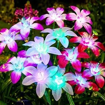 Blooming Lily Solar Flowers 4-Pack