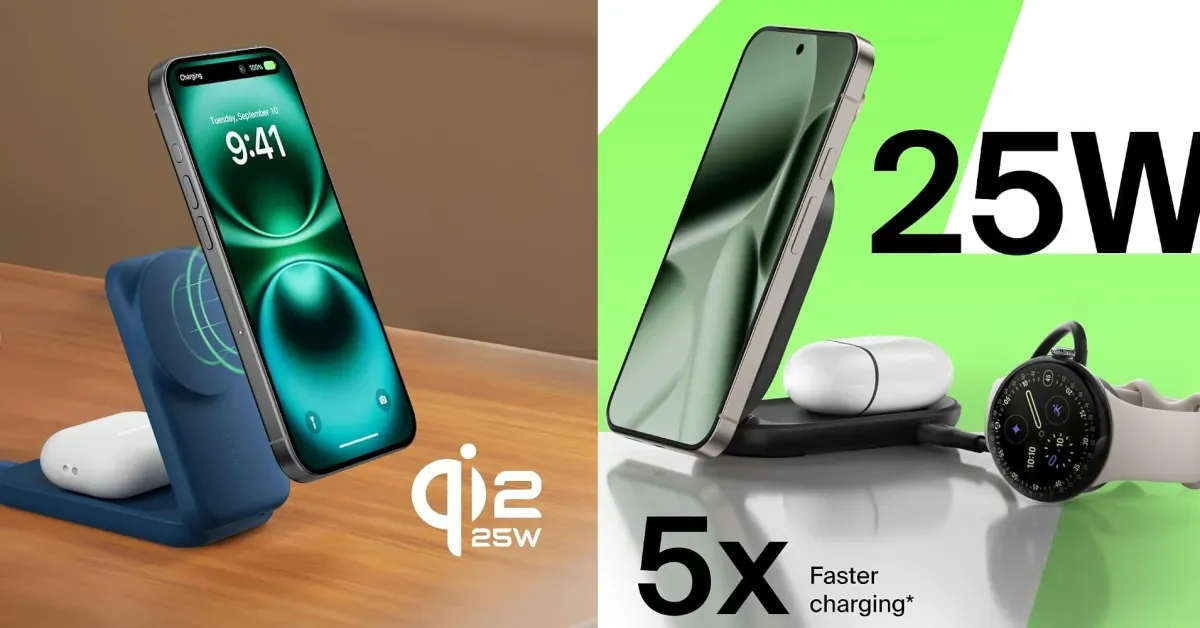 Belkin’s latest UltraCharge 2-in-1 Foldable MagSafe Charger to