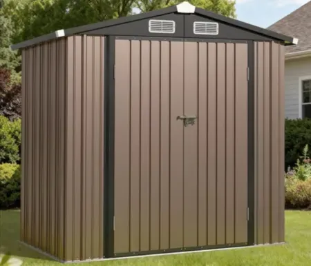 BaPiPro 6'x4' Storage Shed with Lockable Doors, Vents