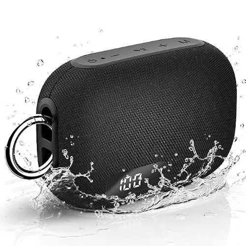 Portable Bluetooth Speaker with Digital Battery Display, 24H Playtime