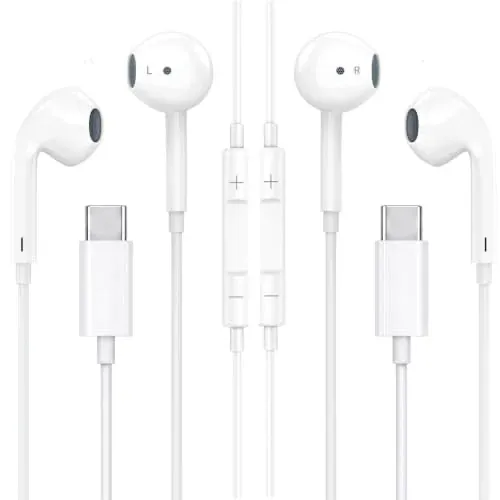 Somnuvive USB C Wired Earbuds 2-Pack