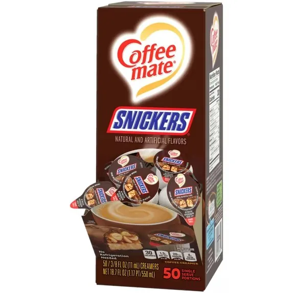 Coffee-Mate Snickers Non-Dairy Creamer 50-Count Box