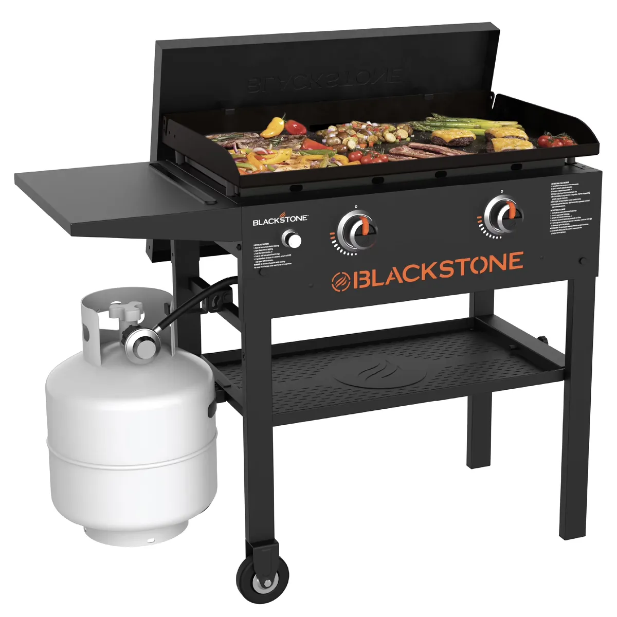 Blackstone Original Outdoor Griddle, 28 inch 2-Burner Flat Top Grill with Hard Cover, Black