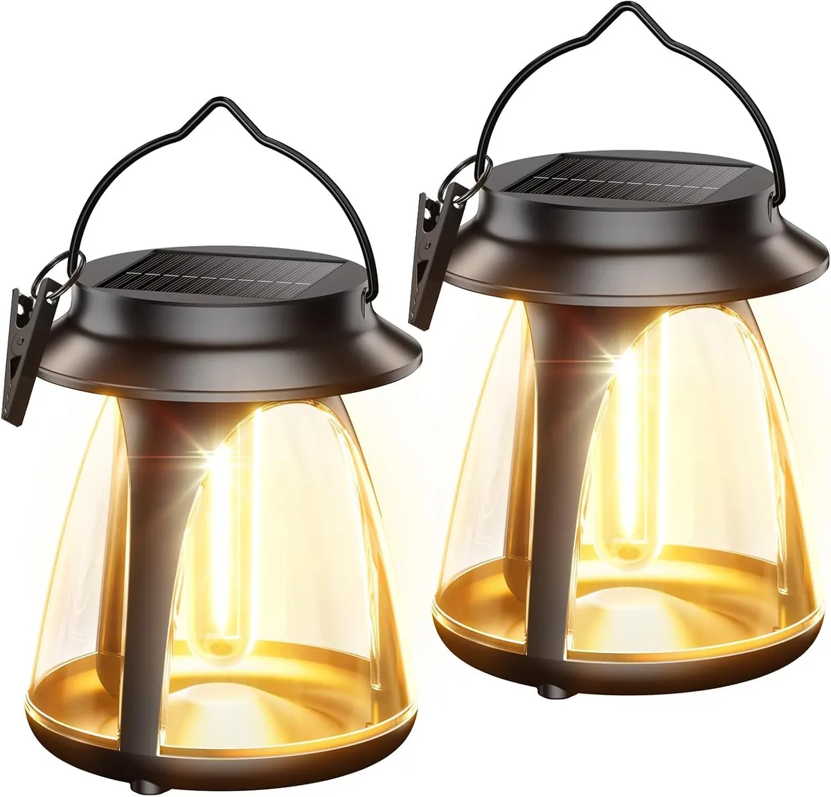 Bucasa Outdoor Hanging Solar Lanterns 2 Pack