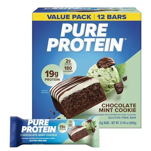 Pure Protein Chocolate Mint Cookie Protein Bars, 20g Protein, 12 Ct