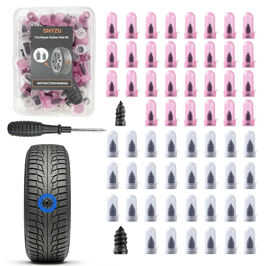61-Piece Tire Repair Rubber Nail Kit