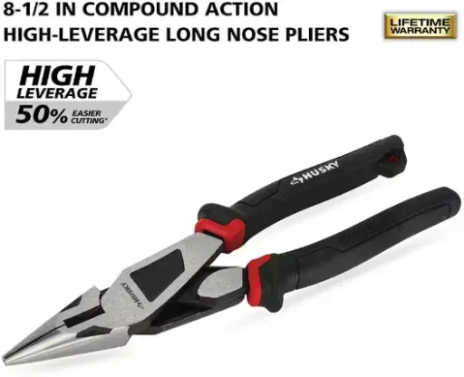 HUSKY 8.5" Heavy Duty Long Nose Pliers