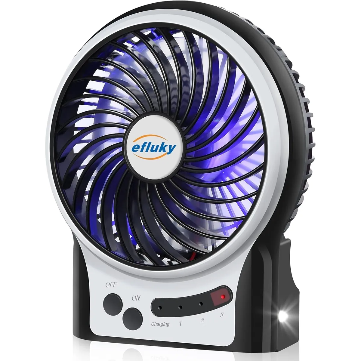 efluky Mini Desk Fan with LED Light