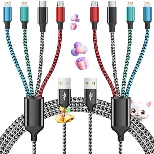 4-in-1 Multi Charging Cable - 2 Pack