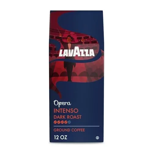 Lavazza Opera Intenso Ground Coffee 12oz Bag, Dark Roast