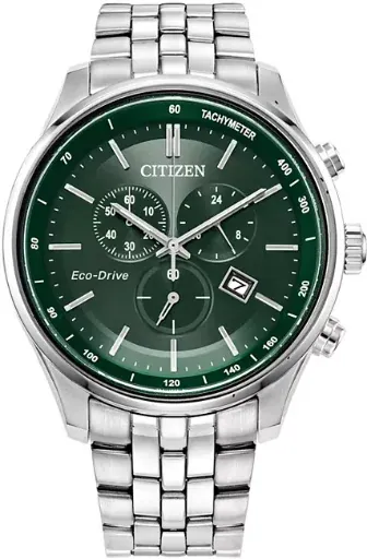 Citizen Men's Eco-Drive Chronograph 42mm Stainless Steel Bracelet Watch (Green Dial)