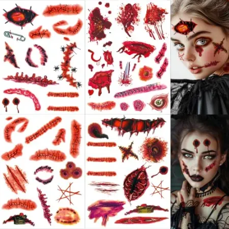 190-Piece HSHFAMIIY Temporary Simulated Halloween Tattoos