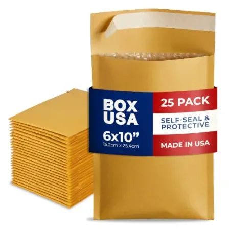 25-Pack Tape Logic Kraft 6" x 10" Bubble Mailers