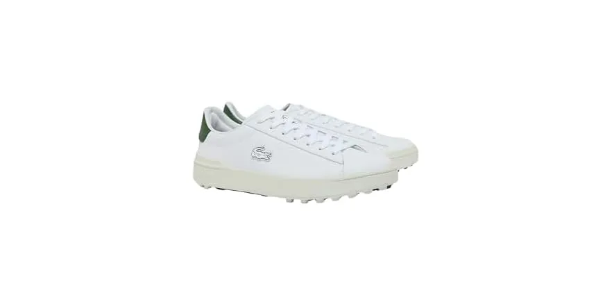 Lacoste Men's Carnaby Leather Golf Shoes (White/Dark Green, 8-12)