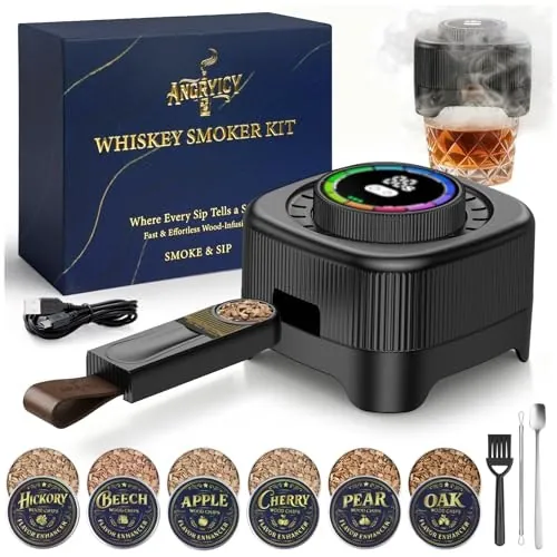 Angryicy Electric Whiskey Smoker Kit with Timer