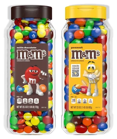 48.5oz M&M's Milk Chocolate and Peanut Candy Jars
