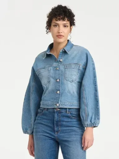 Sofia Vergara Women's Darted Denim Waist Jacket