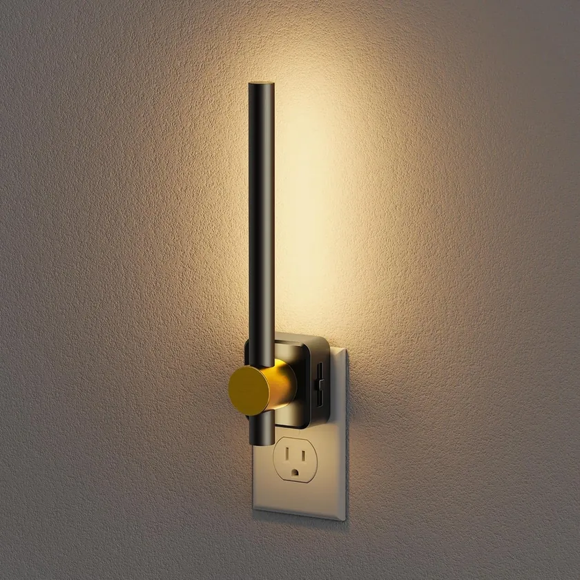 JandCase Gold 3000K LED Night Light Plug