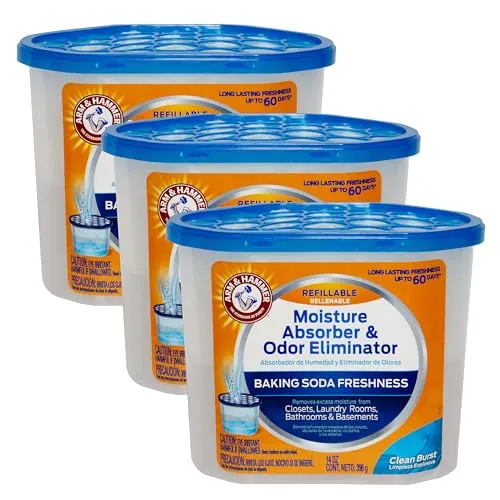 Arm & Hammer Clean Burst Moisture Absorber and Odor Eliminator Tubs 14 oz 3-Pack
