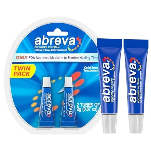 Abreva 10 Percent Docosanol Cold Sore Treatment 0.07 oz Tube 2-Pack