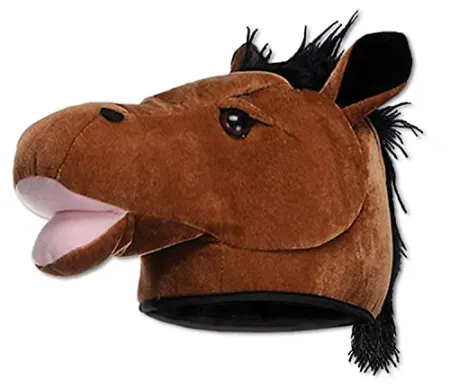 Beistle Plush Fabric Horse Head Hat Costume Accessory