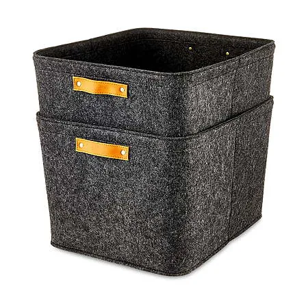 2-Pk Mainstays 15" x 11" x 7.87" Felt Storage Basket