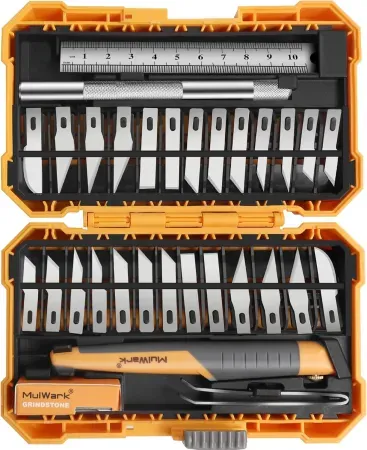 32-Piece MulWark Precision Exacto-Style Hobby Knife Set w/ Blades & Storage Case