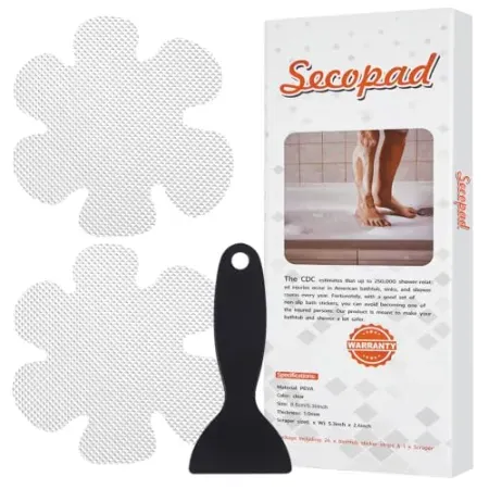 24-Piece Secopad Snowflake Non Slip Bathtub Stickers with Scraper