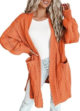 Dokotoo Women’s Long Open Front Cardigan