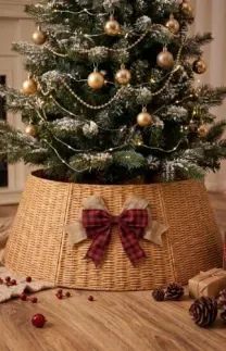 VOXOR 24" Christmas Tree Collar with Bow Knot