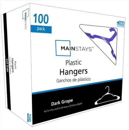 100-Count Mainstays Plastic Notched Adult Hangers